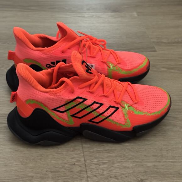 MAHOMES 1 Adidas IMPACT FLX Poison Solar Orange Shoes IF4806 Chiefs NFL Sz 9.5 - Picture 2 of 5